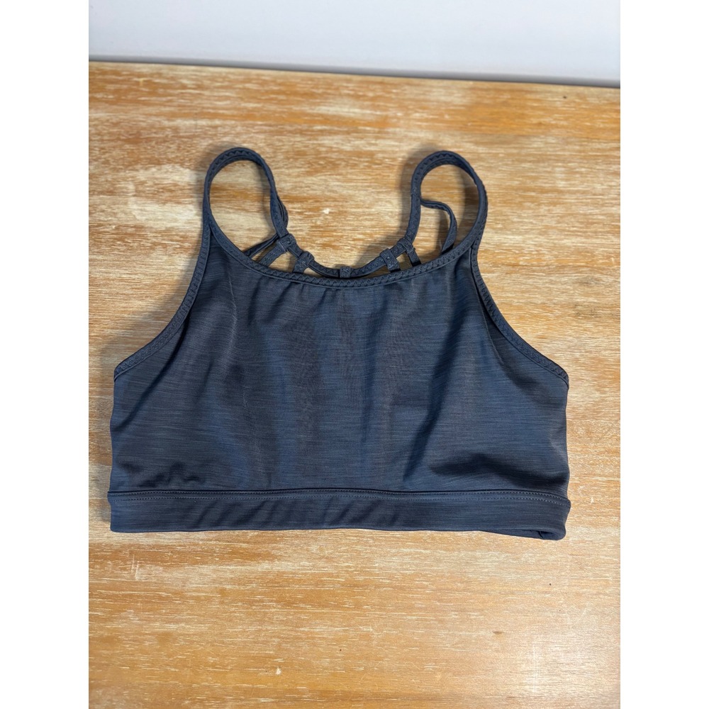 Athleta Dark Gray Strappy Back Sports Bra‎ Size S